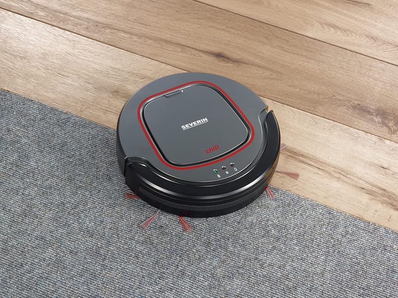 Robot Aspirapolvere Chill, Robot per Pavimenti e Tappeti a Pelo Corto, Design Extra Piatto, Rilevamento Scale, Grigio Platino - RB 7025