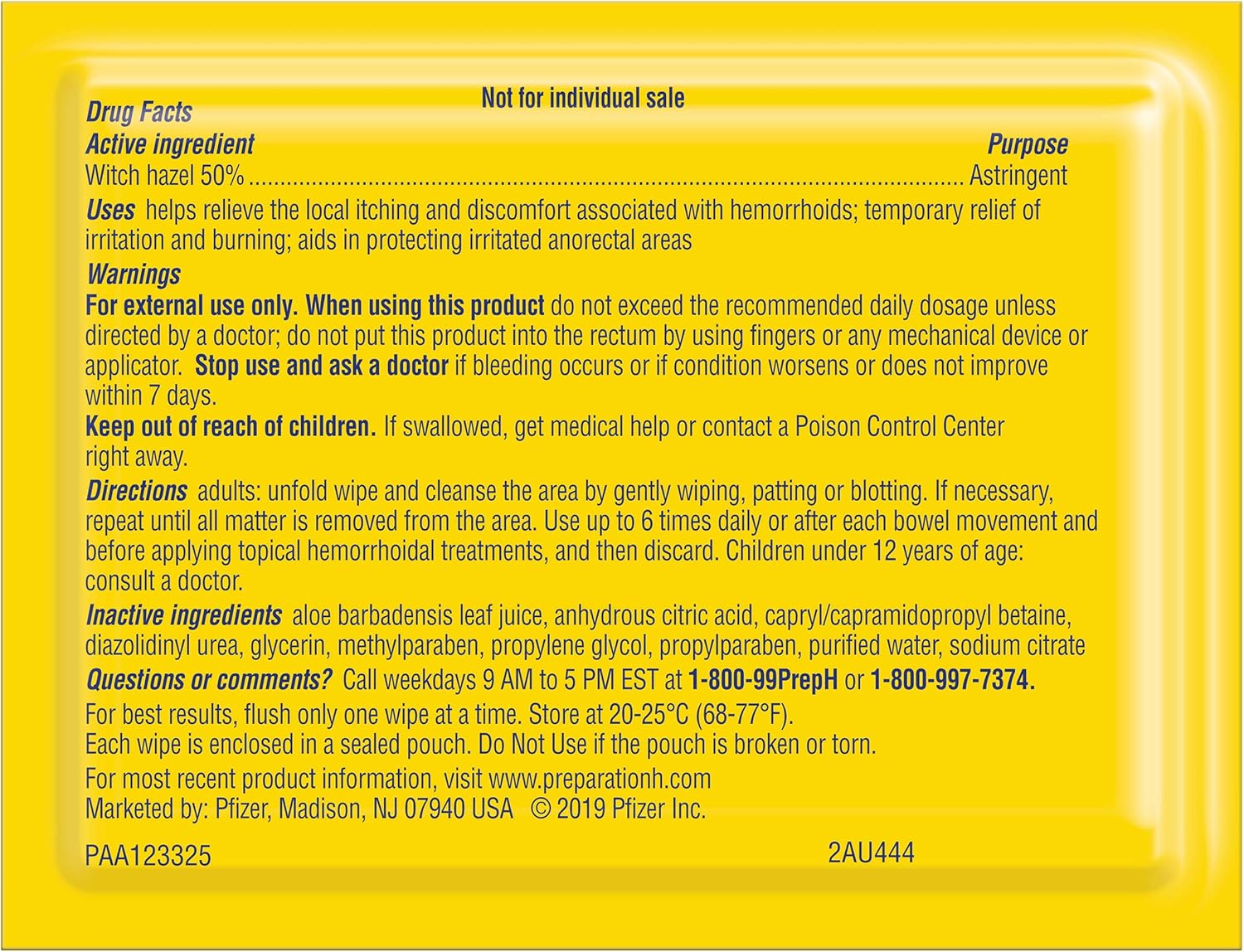 Preparation H (10 Count) Flushable Medicated Hemorrhoid Wipes, Maximum Strength Relief with Witch Hazel, Irritation Relief Wipes to Go: Health & Personal Care