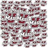 University of Massachusetts Primary Logo 50ct Vinyl Large Deluxe Stickers Variety Pack - Laptop, Water Bottle, Scrapbooking, Tablet, Skateboard, Indoor/Outdoor