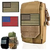 BellaVitas Tactical Molle Pouch, Small Notebook Cover EDC Utility Bag Tool Pouch Gadget Organizer Military Waist Bag with US Flag Patch