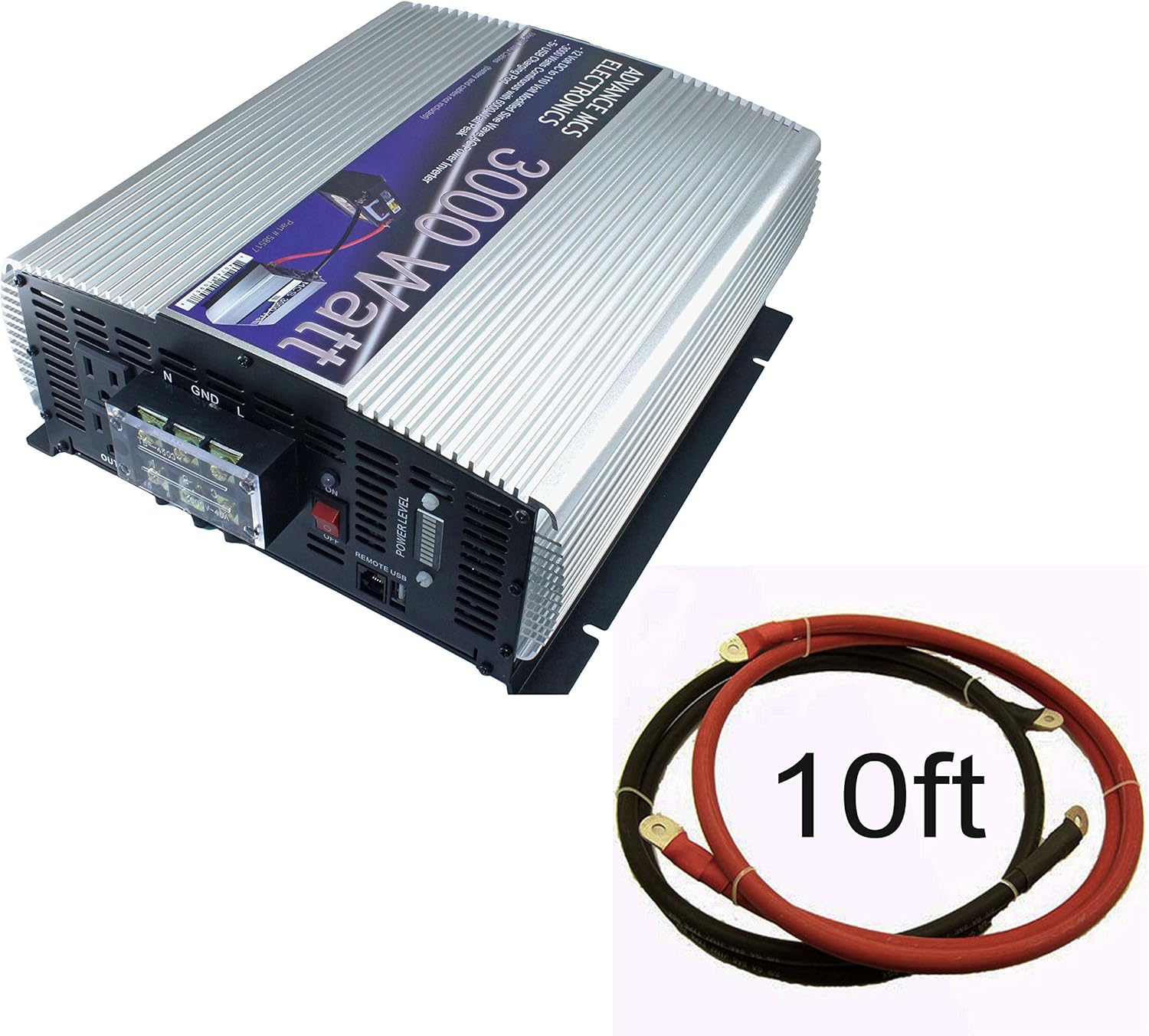 Advance MCS Electronics 12 Volt to 110 Volt DC to AC Power Inverter with USB (3000