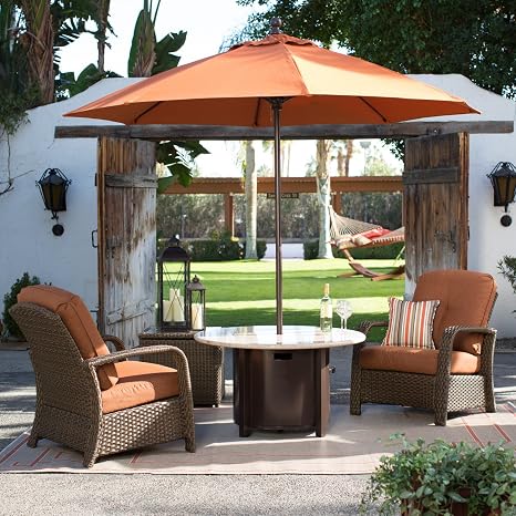 Amazon Com Coral Coast 9 Ft Sunbrella Commercial Grade Aluminum Wind Resistant Patio Umbrella Garden Outdoor