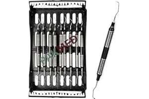 9 Pcs Periodontal Gracey Curette Scalers with Plastic Case Autoclavable 1/2, 3/4, 5/6, 7/8, 9/10, 11/12, 13/14, 15/16, 17/18 (PAKMED)