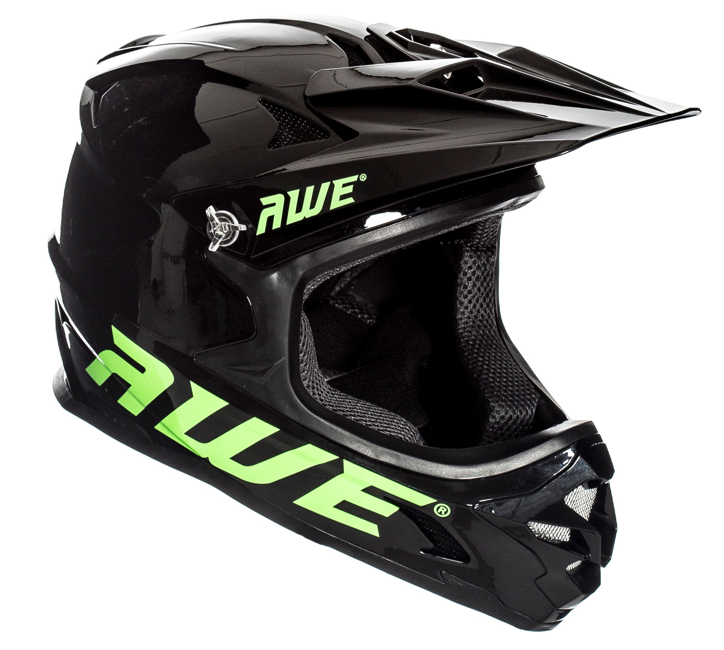 AWE® AWEBlast™ BMX/Downhill/Full Face/Enduro Helmet Black 56-58cm Junior 16 +/Adult FREE 5 YEAR CRASH REPLACEMENT*