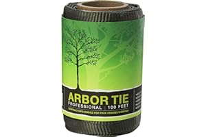 DeepRoot ArborTie Tree Straps for Staking and Guying, Flexible Tree Support Straps, Versatile Tree Rope, Tree Ties For Street Trees, Orchards, and Landscape Trees, 100’ Roll, Olive (AT 1G)