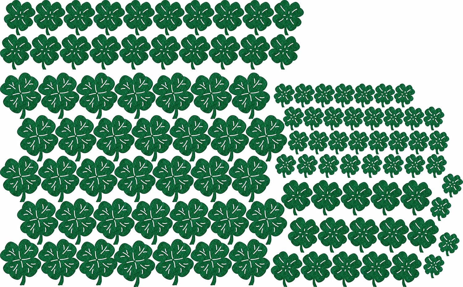 Petra's Craft News Fliz 105 Piece/Set Clover in 3 Different Sizes Felt, Green, 18 x 12 x 3 cm - Image 4