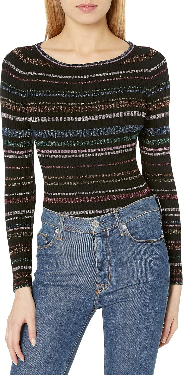 MILLY Women's Metallic Stripe Pullover 