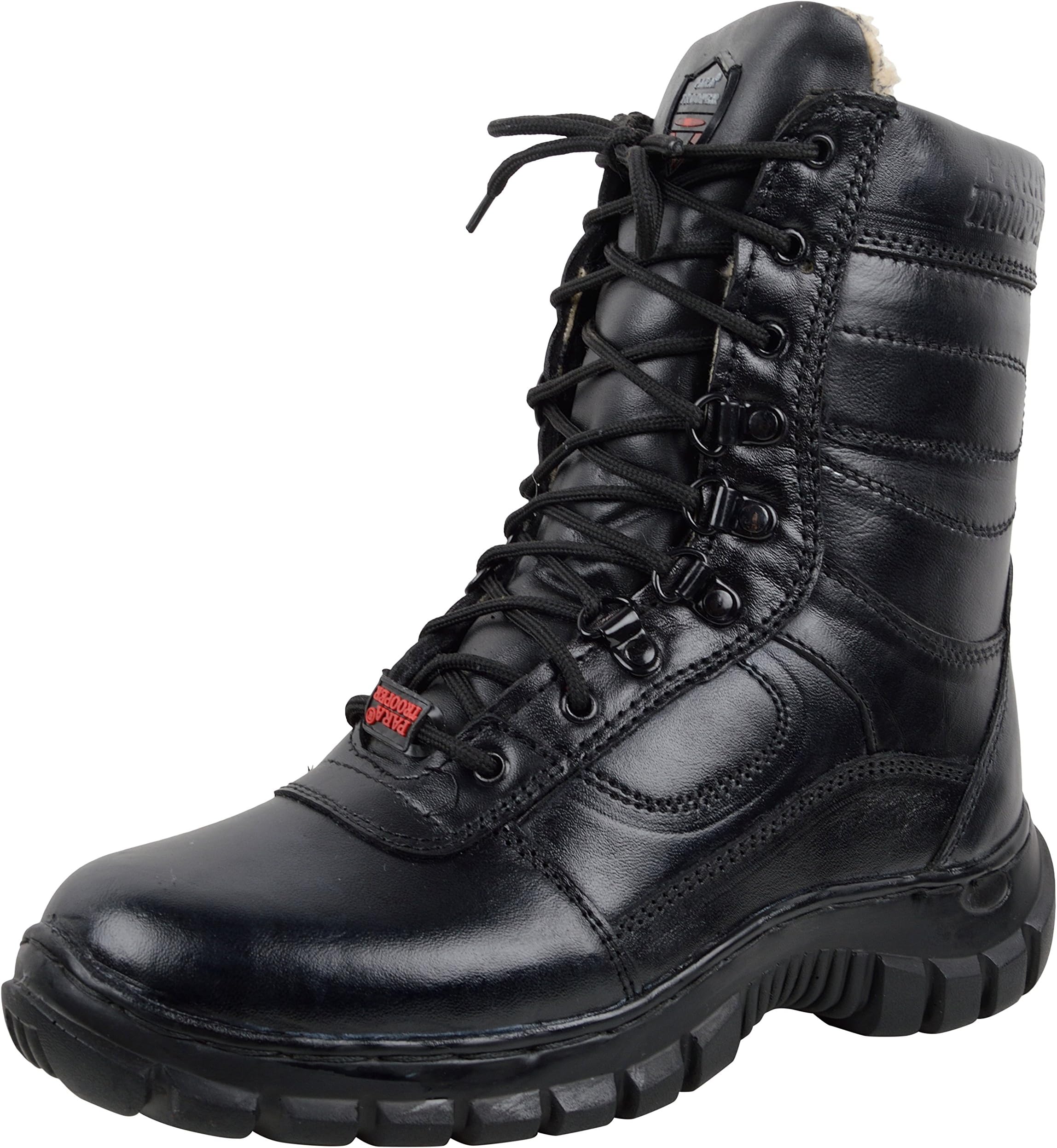 PARA TROOPER Men's Black Leather Combat Boots - 10 UK