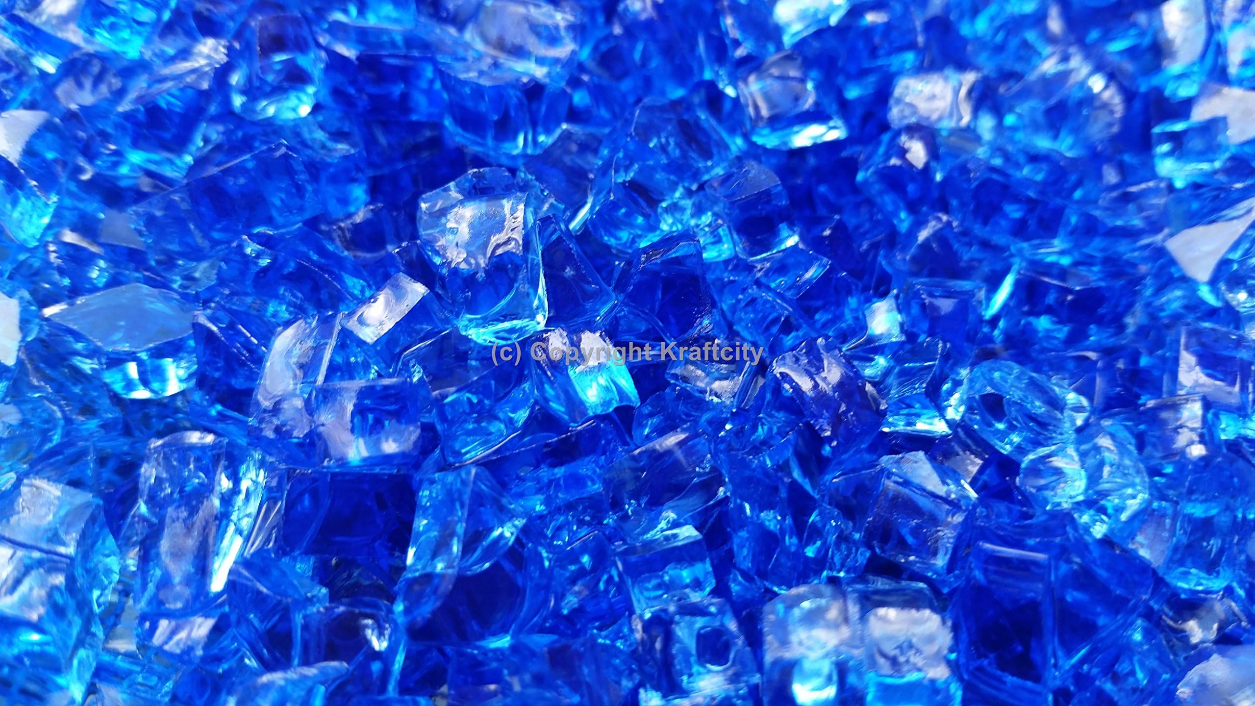 Fireglass for Fire Pits Fireplace Cobalt Blue 1/4" Fireglass Glass Pellets (20lbs)