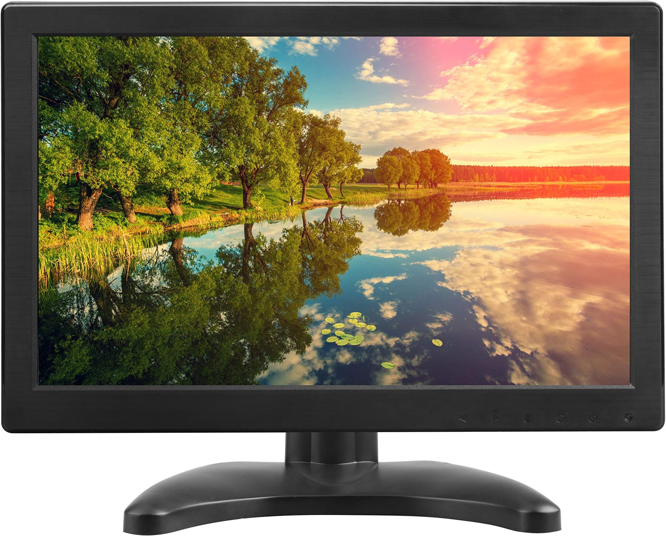 TOGUARD 12" Inch Portable TFT LCD Monitor HD 1366x768 Color Display Screen with HDMI VGA MIC Port for PC Camera Laptop Raspberry Pi Use 160 Degree View Angle Built-in Speaker