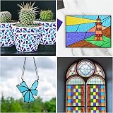 Belle Vous Mosaic Glass Sheets 10 Pack 10x15cm Mixed Colours Textured Stained view 6