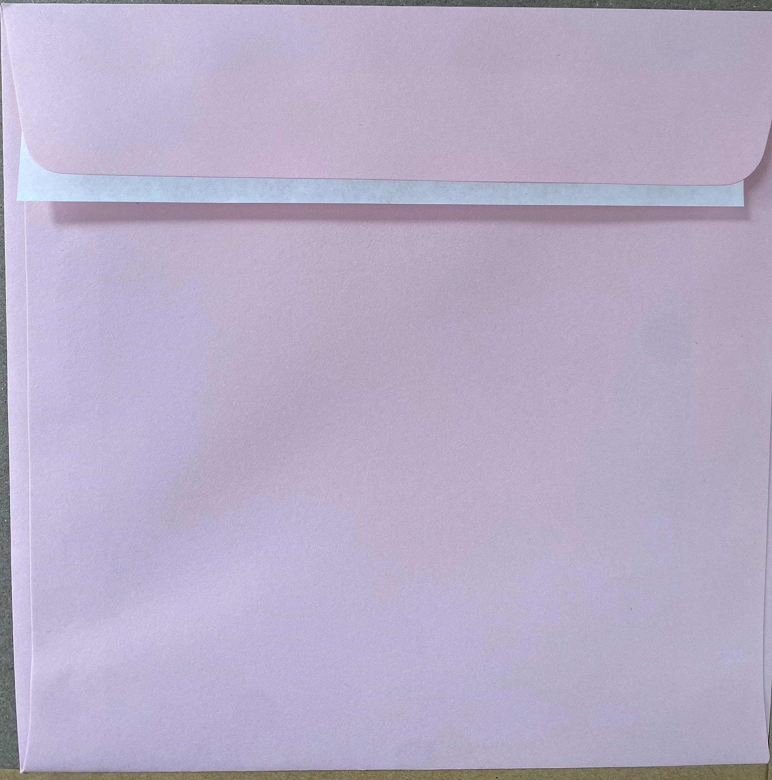 155mm x 155mm Square envelopes for Greeting Cards Wedding Invitation Crafts Coloured Envelopes - Pack of 20 Envelopes (Light Pink Peel & Seal)