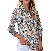 Kistore Women Blouses 3/4 Sleeve Business Shirts Smocked Cuffed Spring Dressy Casual Tops 2026 Fashion S-XXL