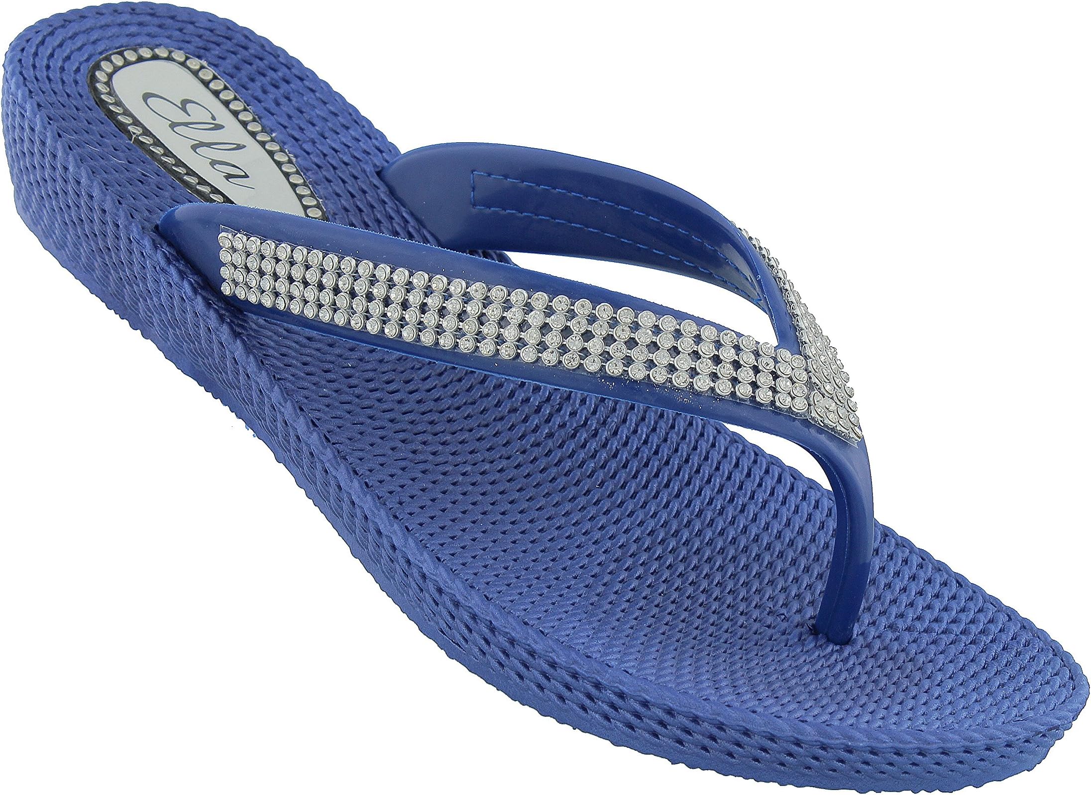 ella Womens S1 Low Wedge Toe Post Flip Flop Sandals in a Choice of Colours