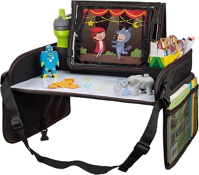 Lusso Gear Kids Travel Tray Car Seat Red Travel Desk for Kids