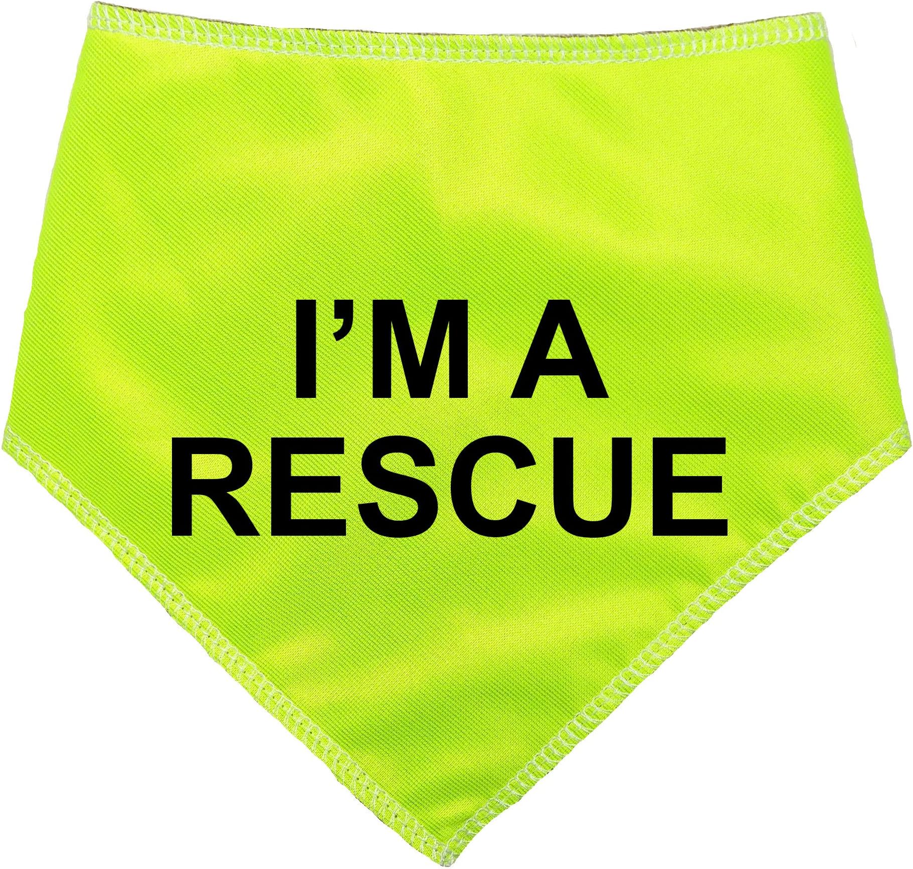 Spoilt Rotten Pets (S4) I'm A Rescue - Hi Viz Reflective - Alert Message Warning Dog Bandana (SIZE 4 Extra Large Dog - Fits 23"-27" Neck, I'm A Rescue)