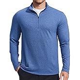 PINSPARK Men's Quarter Zip Up Lightweight Pullover Mock Neck Sweatshirts Long Sleeve Golf shirts Performance Athletic Casual