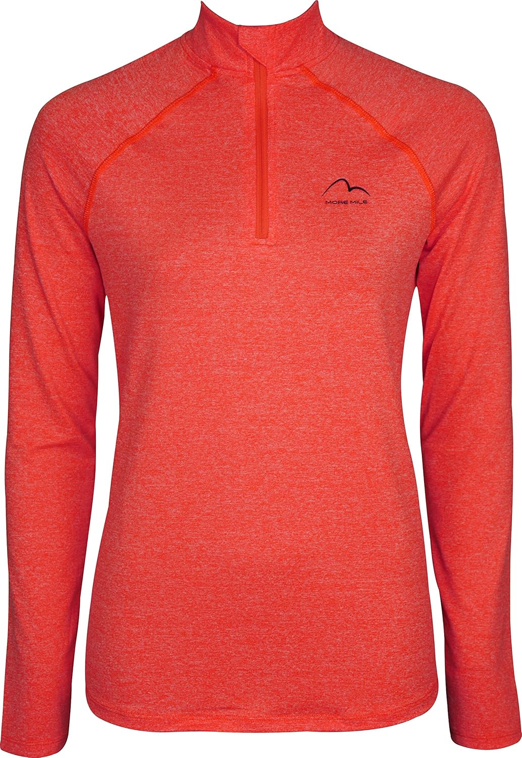 More Mile Train To Run Womens Long Sleeve Half Zip Running Top Orange
