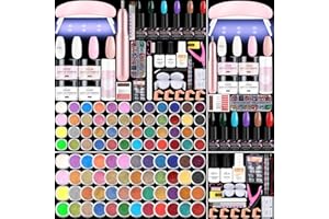 Cooserry Acrylic Nail Kit with Drill - Gel Nail Polish Kit with Nail Light,Nails Kit Acrylic Set with 48 Glitter Acrylic Powder Acrylic Liquid Monomer,Nail Kit Set Professional Acrylic with Everything