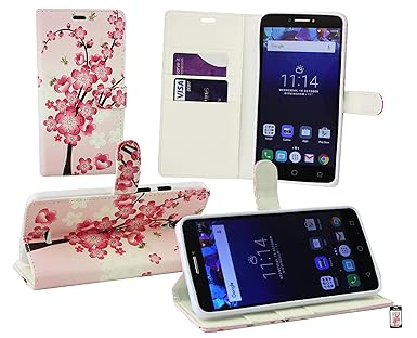 Emartbuy Alcatel One Touch Pixi 4 ( 6.0 ) 4G Brieftaschen Etui Hülle Case Cover aus PU Leder mit Kreditkartenfächern - Rosa B