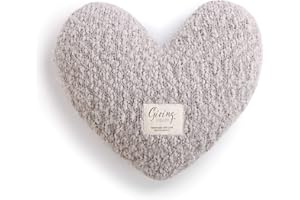 DEMDACO Taupe Grey Soft Heart Shaped 10 x 11 inch Plush Polyester Decorative Throw Giving Pillow, for Memorable Moments and Sending Get Well Wishes