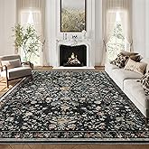 Area Rugs 8x10, Washable Floral Rug Non Slip Large Living Room Rug Vintage Distressed Soft Carpet for Bedroom, Dinning Room, Home Office