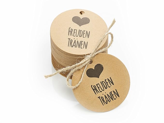 TIME FOR FIESTA MY-PIÑATA PIÑATAS & MORE 100 Stück Freudentränen Anhänger für Taschentücher oder Tüten auf Hochzeiten | Umwel