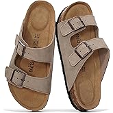 Project Cloud 100% Genuine Leather Flat Sandals For Women 2026 Cork Footbed Womens Sandals with Memory Foam and arch support Vacation Essentials Slides for Women Footwear (Venita)