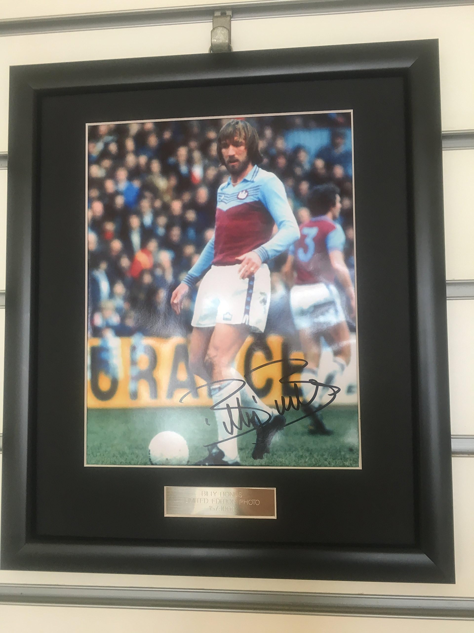 filmcell factory Billy Bonds West Ham United framed autograph sports memorabilia