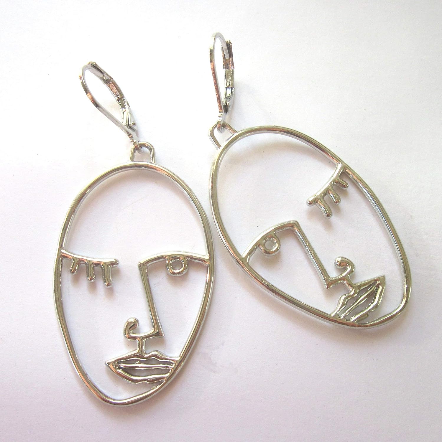 Face Earrings Silver Plated Nickel And Lead Free Sensitive