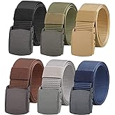 Generic 6 Pack Tactical Military Nylon Belt Plastic Buckle Metal Free Webbing Canvas Belt for Outdoors