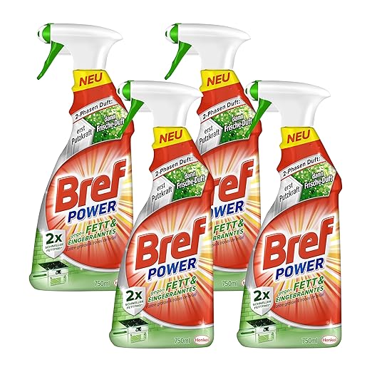 Bref Power gegen Fett und Eingebranntes, 4er Pack (4 x 750 ml)