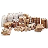 kilocircle 100 Items Cedar Valuable Pack with red Aromatic Cedar Blocks/Hang ups for Closet-Storage Accessories
