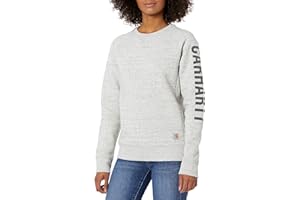 Carhartt Women's Relaxed Fit Midweight Crewneck Block Logo Sleeve Graphic Sweatshirt