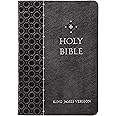 KJV Holy Bible: Granite (Gray), Compact (Print 8-pt) – Thumb Indexed, Faux Leather, King James Version