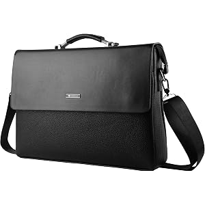 Vangoddy 13 In Laptop Computer Bag, 3 Zippered Pockets, Black Faux | Zippered front pocket under the flap, zippered rear pock