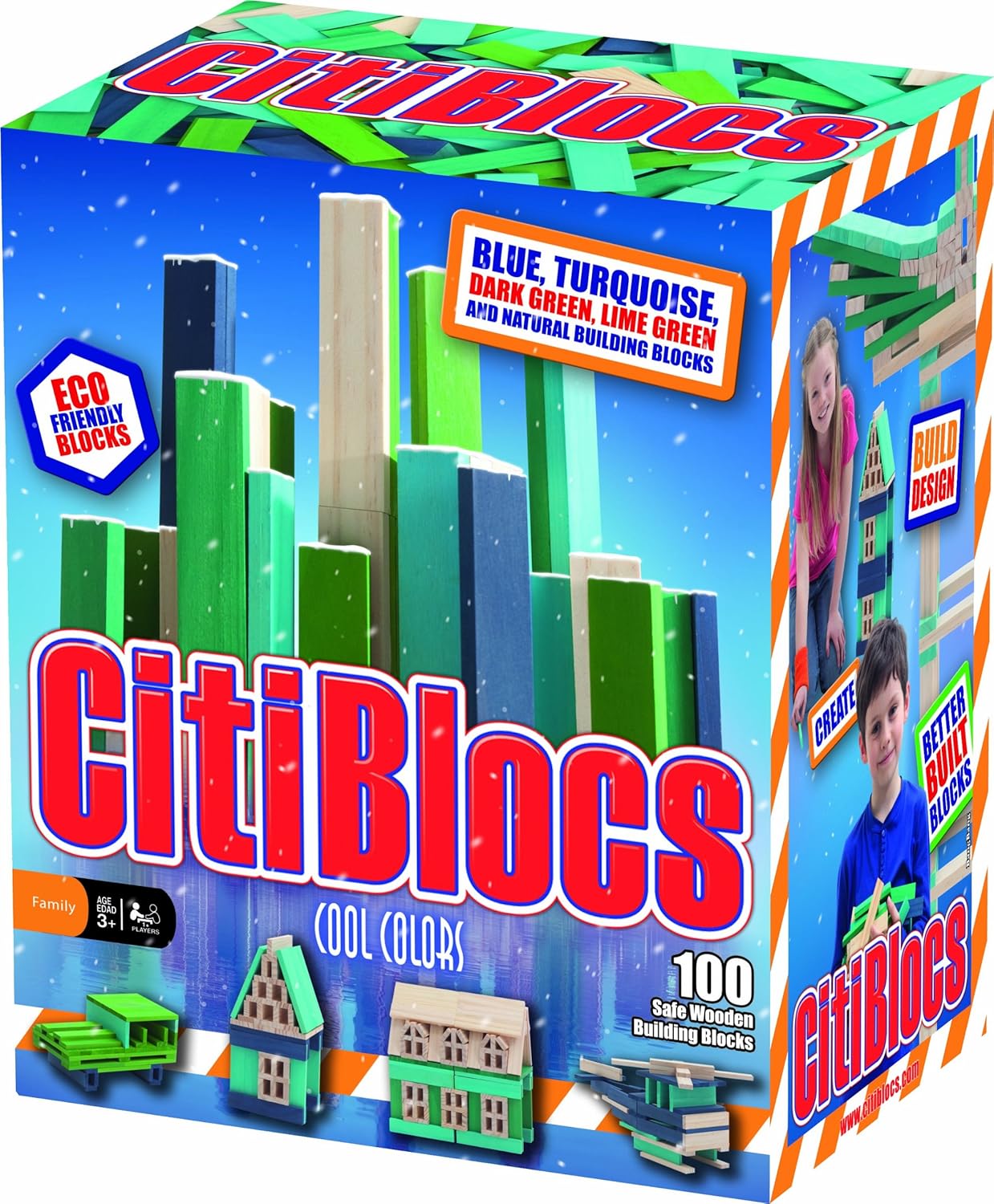 CitiBlocs 100-Piece Cool-Colored Building Blocks