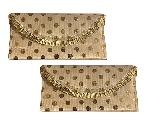 Loops n knots Womens Handmade Fabric Envelope (Off White) -Set of 2