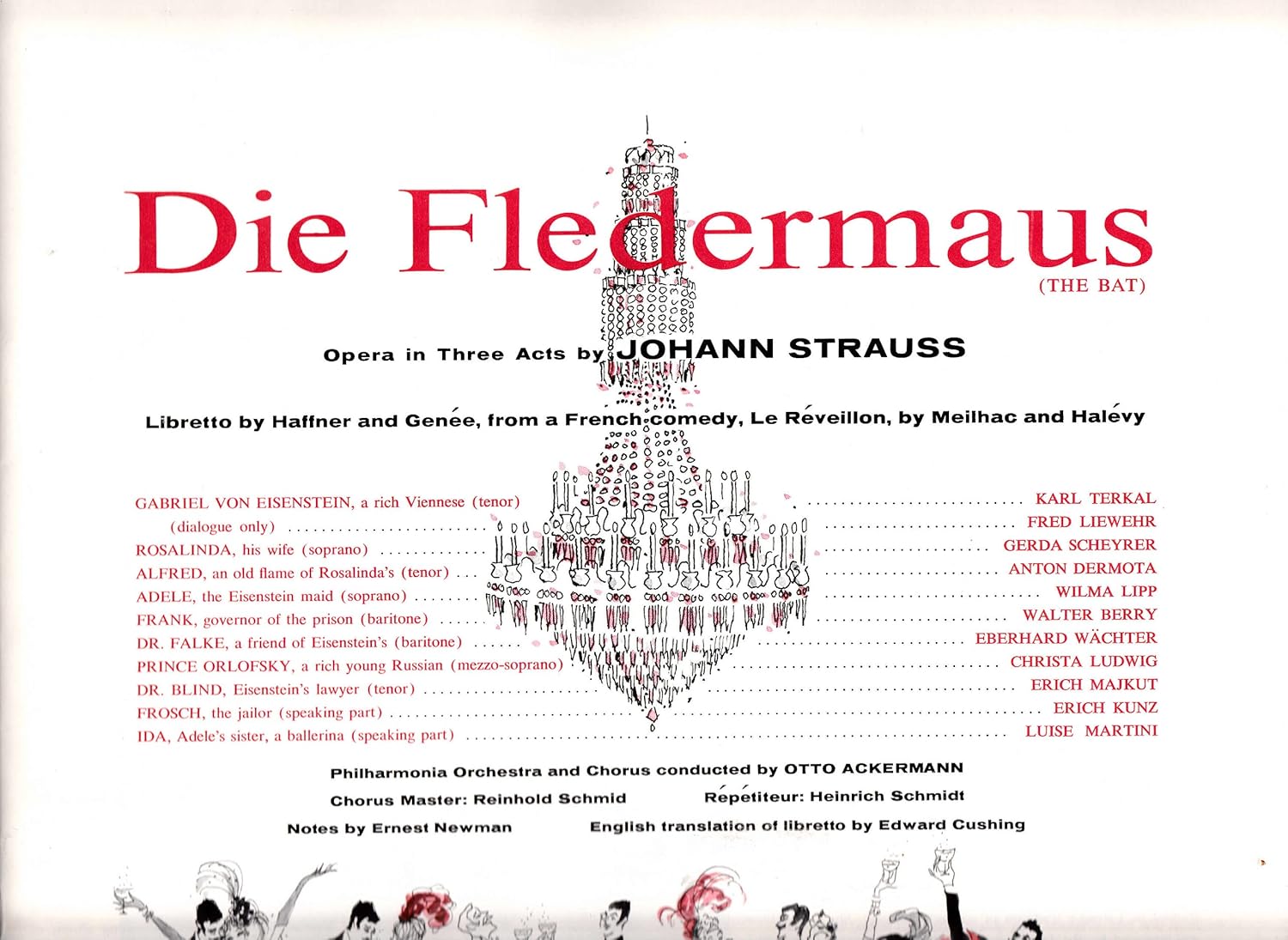 Johann Strauss Otto Ackermann Philharmonia Die Fledermaus The Bat Opera In 3 Acts By Johann Strauss 2 Lp Vinyl Records In Boxed Set With Libretto Amazon Com Music