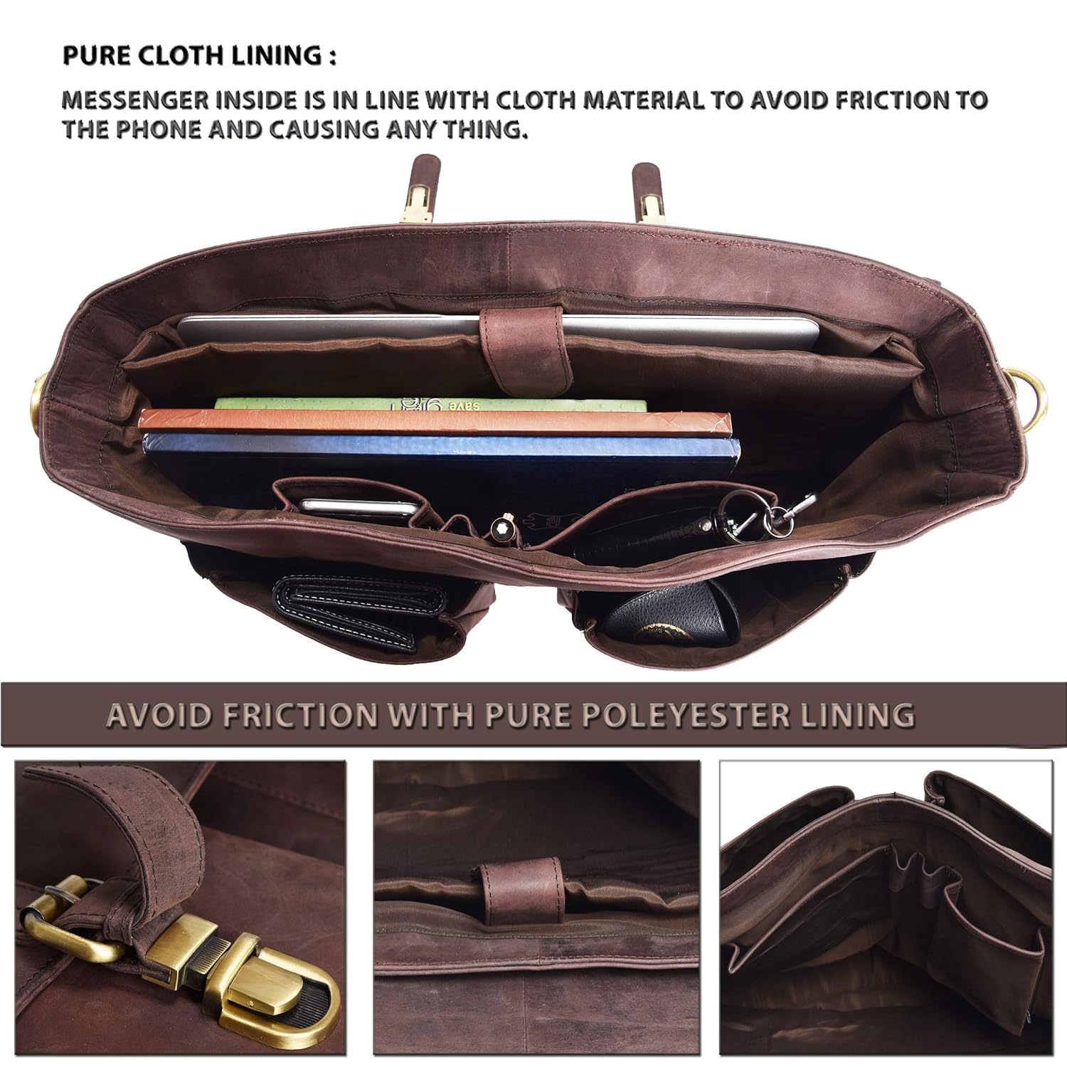 pure leather side bags for mens