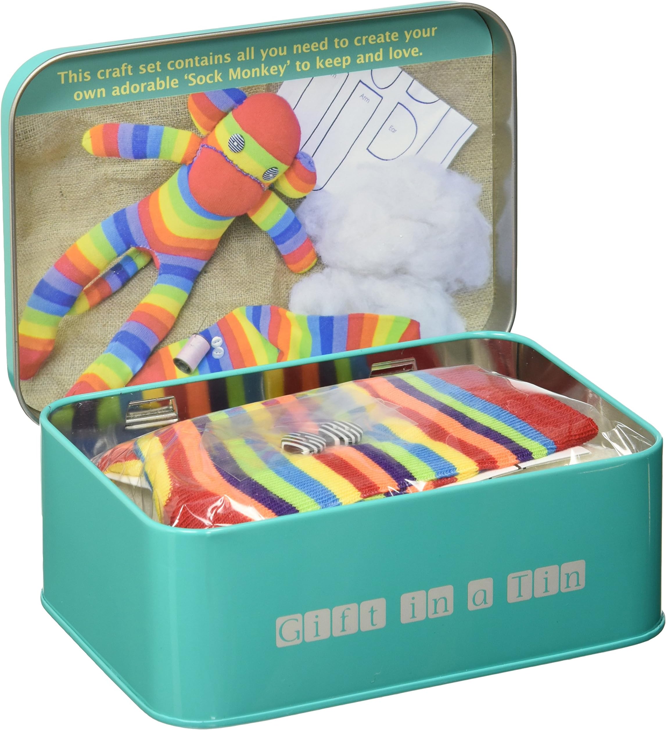 Sock Monkey Kit In A Tin
