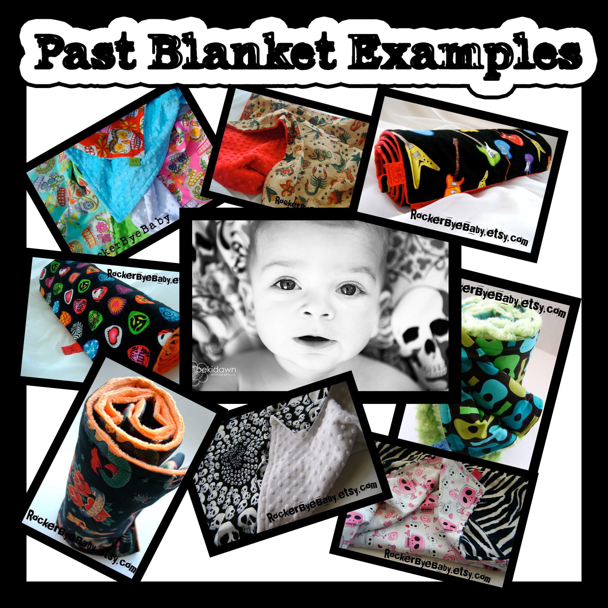 Custom Baby or Toddler Blanket in any color scheme and print combo with minky on back Sugar Skulls, Chevron, Guitars, Aztec, Arrows, Unicorns, Houndstooth, Herringbone, Deer, Stag, Punk, Hipster