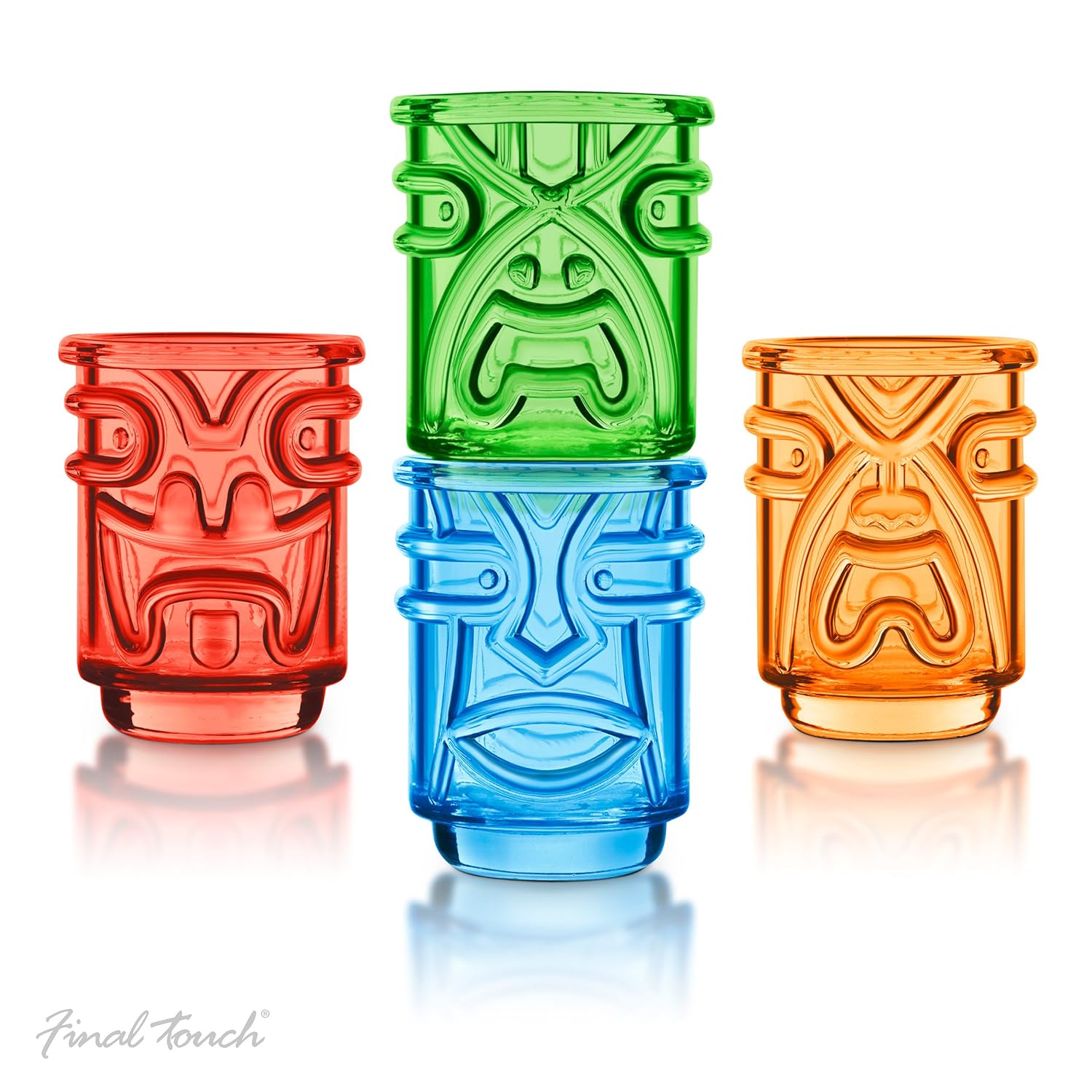 Final Touch TIKI SHOT GLASSES Hawaiian Themed for Cocktail Luau Parties