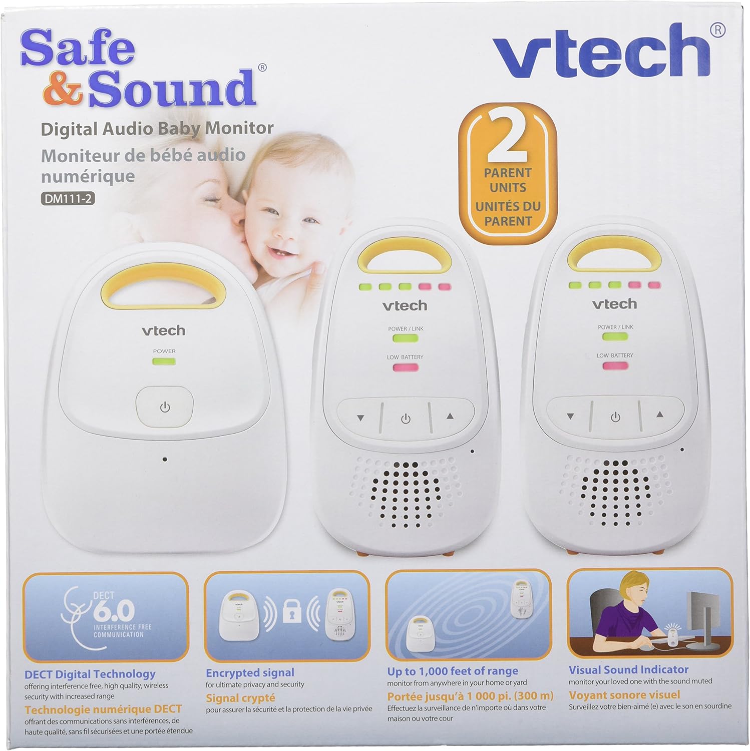 vtech dm111 safe and sound digital audio baby monitor