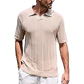 Kallspin Mens Cotton Polo Shirt Short Sleeve Knit Breathable Polo Casual Summer Golf Shirt Lightweight Top