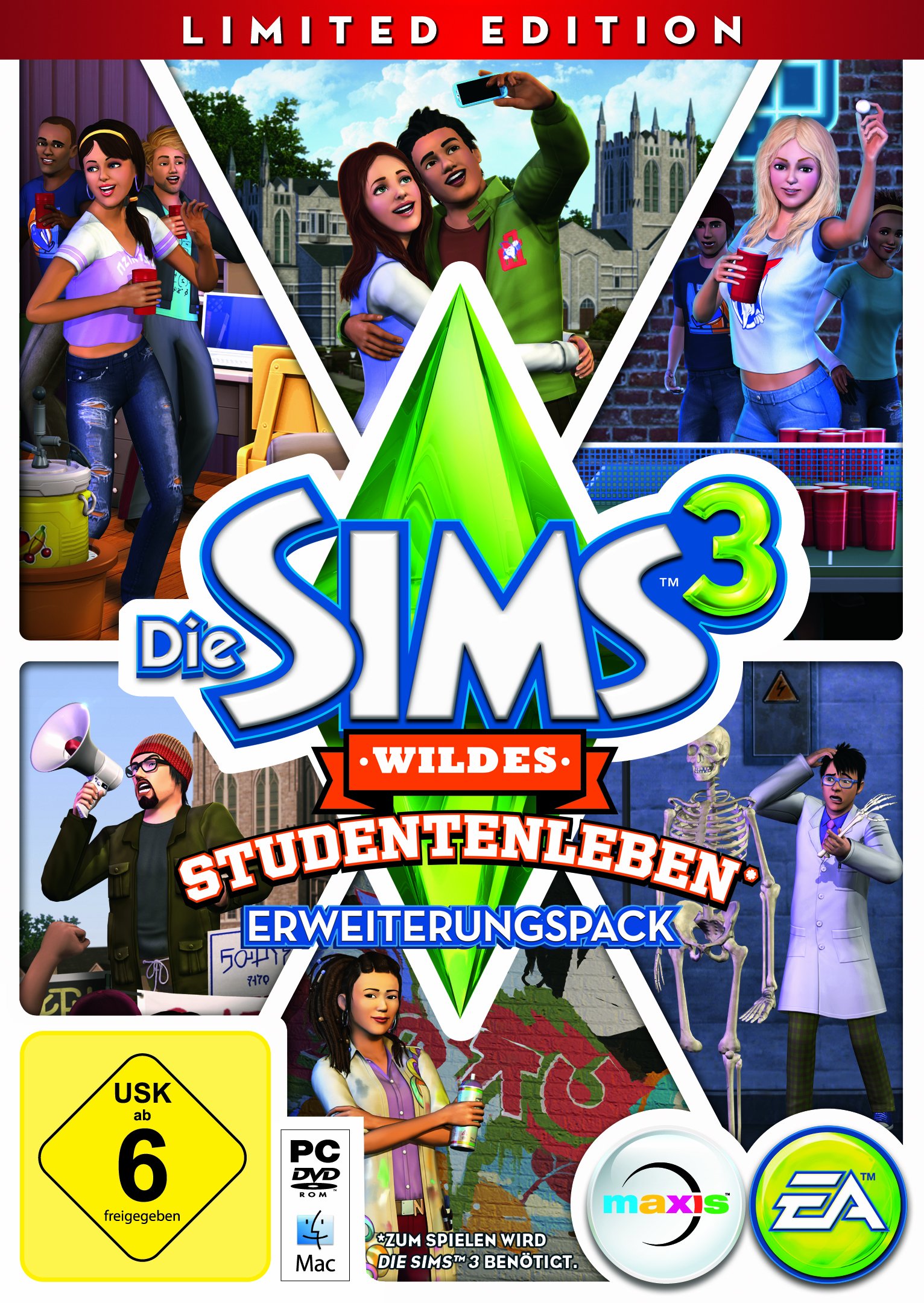 Die Sims 3 : Wildes Studentenleben - Limited Edition(Add On) [Import Allemand]