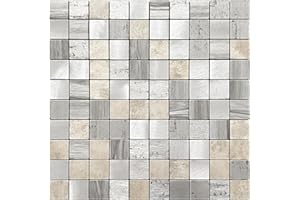 BeNice Peel and Stick Backsplash Metal Kitchen Backsplash Tiles,Peel and Stick Wall Tiles Metal Tile Stickers(10pcs,Rustic Gray)