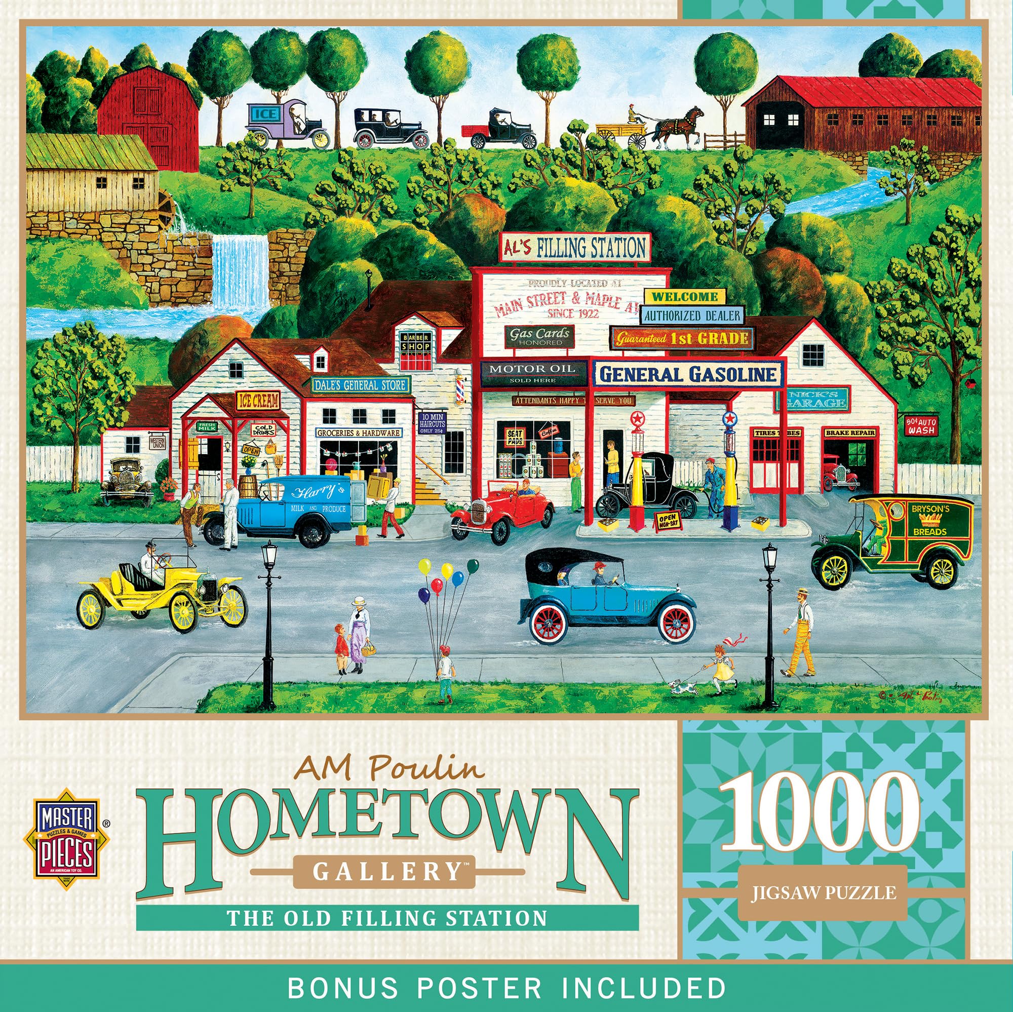Masterpieces - 1000 Piece Jigsaw Puzzle, The Old Filling Station, Fun for Adults, Family, Kids, 19.25" x 26.75"