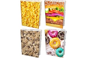 EUCATUS BEST PRODUCTS & GIFTS Easy Apply, Reusable Book Covers 4 Pk. Best Jumbo 9x11 Textbook Jacket for Back to School. Stretchable to Fit Most Medium Hardcover Books. Perfect Fun, Washable Designs for Girls, Boys, Kids and Teens