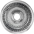 British Wire Wheel 14x7 Reverse 100 Spoke Straight Lace Wire Wheel | Chrome Deep Dish Reverse Offset Knock Off Rim for Lowriders, Classic Cars, and Custom Builds | Single Wheel Only